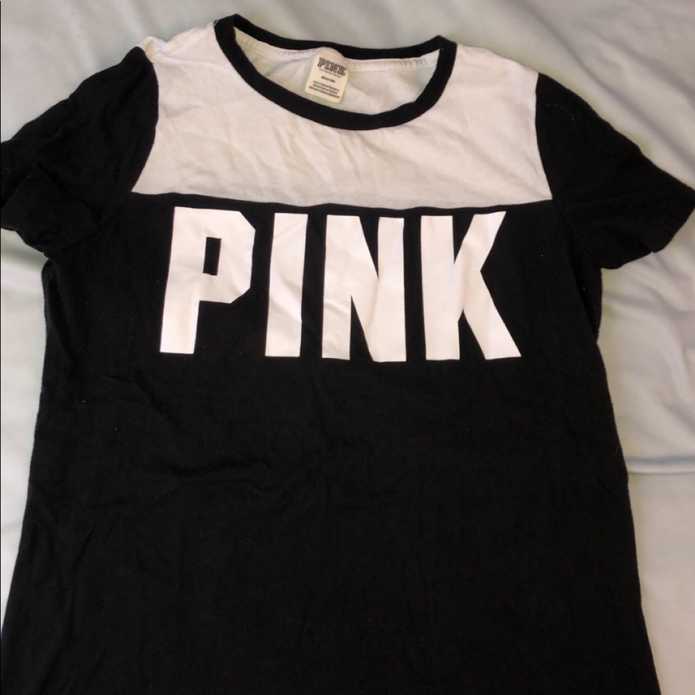 Black and white victoria secret- pink shirt